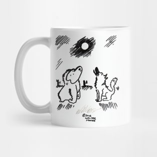 Ape and Wolf Howl at Moon Mug